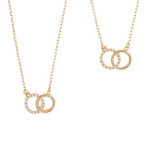 Mom and Daughter Infinty Ring Pendant Necklace Set